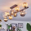 Chehalis ceiling light, globe light Amber, clear, Smoke-coloured, 10-light sources