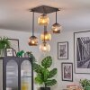 Ripoll ceiling light, globe light Amber, clear, Smoke-coloured, 5-light sources