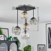 Ripoll ceiling light, globe light Amber, clear, Smoke-coloured, 5-light sources