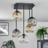 Ripoll ceiling light, globe light Amber, clear, Smoke-coloured, 5-light sources