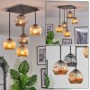 Ripoll ceiling light, globe light Amber, Smoke-coloured, 5-light sources