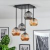 Ripoll ceiling light, globe light Amber, Smoke-coloured, 5-light sources
