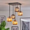 Ripoll ceiling light, globe light Amber, Smoke-coloured, 5-light sources