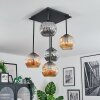 Ripoll ceiling light, globe light Amber, Smoke-coloured, 5-light sources