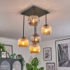 Ripoll ceiling light, globe light Amber, Smoke-coloured, 5-light sources