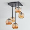 Ripoll ceiling light, globe light Amber, 5-light sources