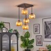Ripoll ceiling light, globe light Amber, 5-light sources