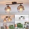 Ripoll ceiling light, globe light clear, Smoke-coloured, 2-light sources