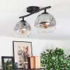 Ripoll ceiling light, globe light clear, Smoke-coloured, 2-light sources