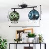 Ripoll ceiling light, globe light blue, green, 2-light sources