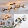 Ripoll ceiling light, globe light Amber, clear, Smoke-coloured, 10-light sources