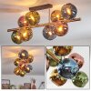 Koyoto ceiling light, globe light 85 cm gold, black, 8-light sources
