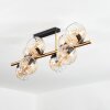 Koyoto ceiling light, globe light 85 cm gold, black, 8-light sources