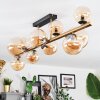 Chehalis ceiling light, globe light gold, black, 10-light sources