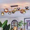 Chehalis ceiling light, globe light gold, black, 10-light sources