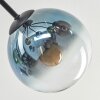 Gastor ceiling light, globe light 82 cm blue, green, clear, coppery, 7-light sources