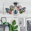 Gastor ceiling light, globe light 82 cm blue, green, clear, coppery, 7-light sources