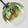 Gastor ceiling light, globe light 82 cm blue, green, clear, coppery, 7-light sources