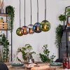 Gastor hanging light, globe light, pendant light blue, chrome, green, coppery, Smoke-coloured, 5-light sources