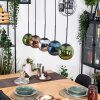 Gastor hanging light, globe light, pendant light blue, chrome, green, coppery, Smoke-coloured, 5-light sources