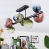 Chehalis ceiling light, globe light blue, green, clear, coppery, 8-light sources