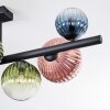 Chehalis ceiling light, globe light blue, green, clear, coppery, 8-light sources