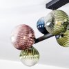 Chehalis ceiling light, globe light blue, green, clear, coppery, 8-light sources
