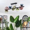Chehalis ceiling light, globe light blue, green, clear, coppery, 8-light sources