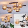 Chehalis ceiling light, globe light Amber, Smoke-coloured, 5-light sources