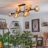 Ripoll ceiling light, globe light Amber, 10-light sources