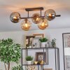 Gastor ceiling light, globe light Amber, Smoke-coloured, 5-light sources