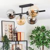 Gastor ceiling light, globe light Amber, clear, Smoke-coloured, 5-light sources