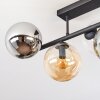 Gastor ceiling light, globe light Amber, clear, Smoke-coloured, 5-light sources