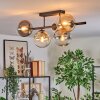 Gastor ceiling light, globe light Amber, clear, Smoke-coloured, 5-light sources