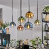 Koyoto hanging light, globe light, pendant light blue, gold, green, clear, coppery, 6-light sources