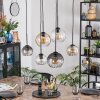Koyoto hanging light, globe light, pendant light Amber, clear, Smoke-coloured, 6-light sources