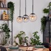 Gastor hanging light, globe light, pendant light Amber, clear, Smoke-coloured, 3-light sources