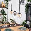 Gastor hanging light, globe light, pendant light Amber, clear, Smoke-coloured, 3-light sources
