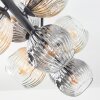 Ripoll ceiling light, globe light Amber, clear, Smoke-coloured, 10-light sources