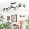Ripoll ceiling light, globe light Amber, clear, Smoke-coloured, 10-light sources