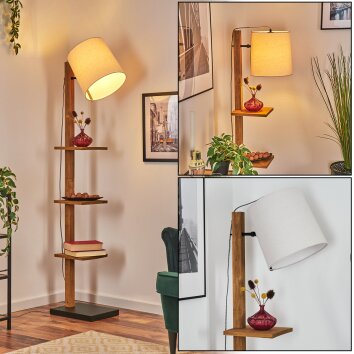 Venor floor lamp dark brown, Ecru, black, 1-light source