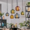Koyoto hanging light, globe light, pendant light blue, gold, green, coppery, 6-light sources