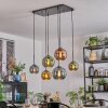 Koyoto hanging light, globe light, pendant light blue, gold, green, coppery, 6-light sources