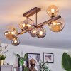 Chehalis ceiling light, globe light Amber, Smoke-coloured, 8-light sources