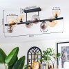 Chehalis ceiling light, globe light Amber, Smoke-coloured, 8-light sources