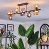Chehalis ceiling light, globe light Amber, Smoke-coloured, 8-light sources