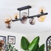 Chehalis ceiling light, globe light Amber, Smoke-coloured, 8-light sources