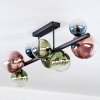 Chehalis ceiling light, globe light blue, green, clear, coppery, 8-light sources