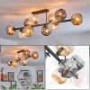 Ripoll ceiling light, globe light Amber, clear, Smoke-coloured, 10-light sources