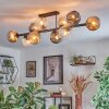 Ripoll ceiling light, globe light Amber, clear, Smoke-coloured, 10-light sources